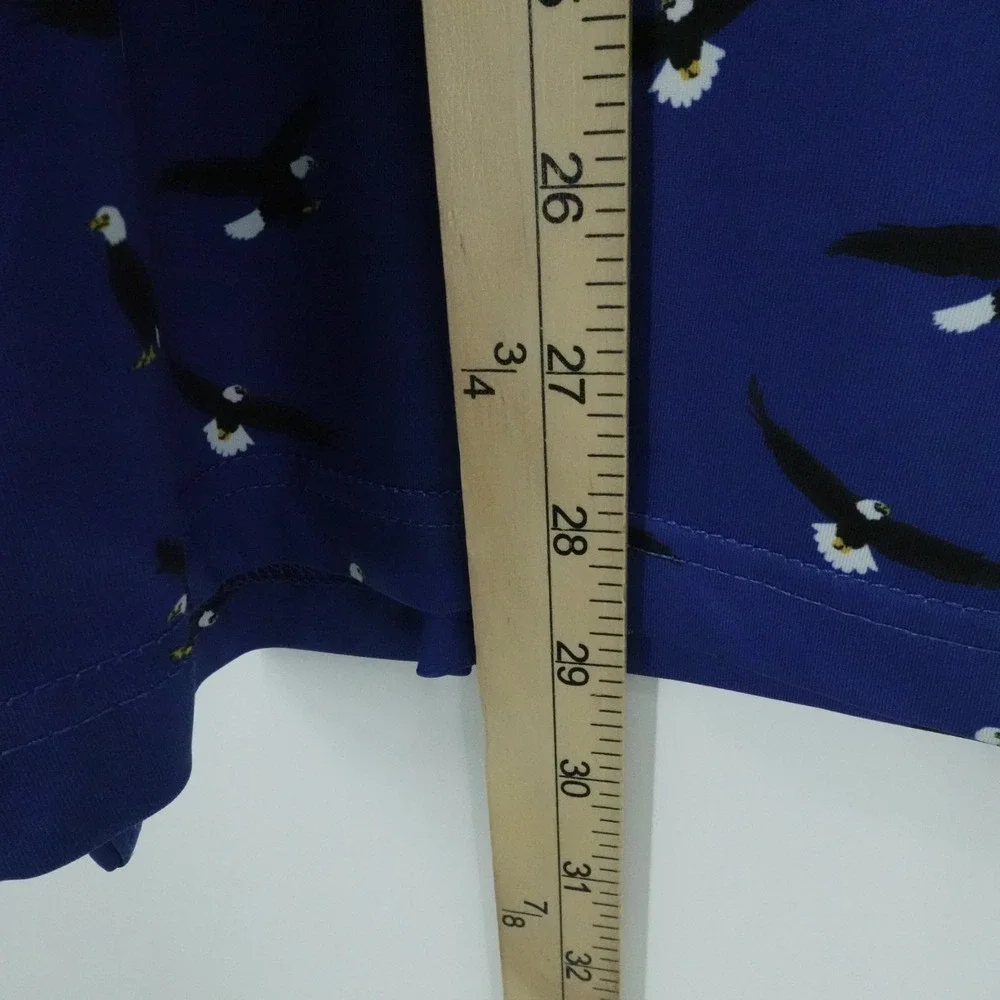 Shinnecock Hills‎ Golf Club Polo Mens Medium Blue Eagle Print Embroidered Logo